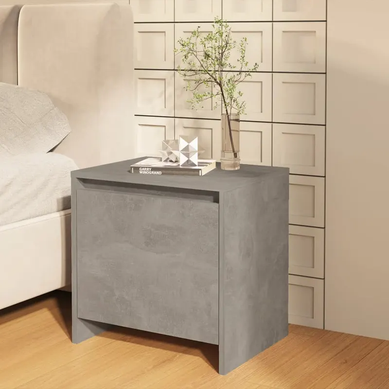 noptiera, gri beton, 45x34x44,5 cm, lemn prelucrat