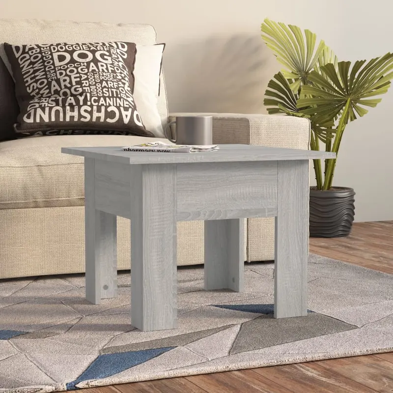 masuta de cafea, stejar sonoma gri, 55x55x42 cm, lemn prelucrat