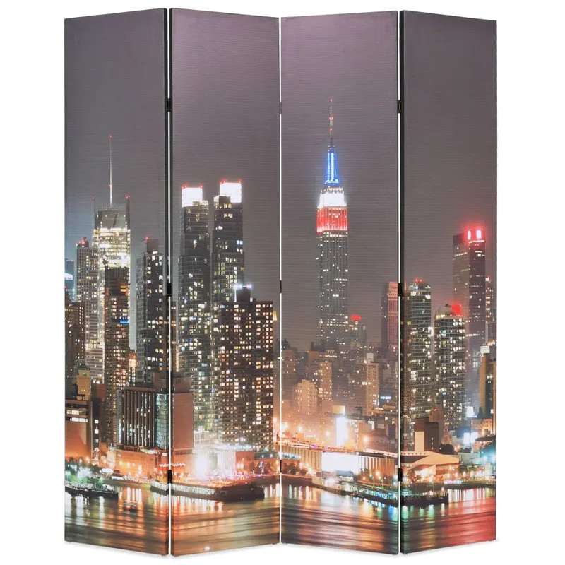 paravan camera pliabil 160 x 170 cm, new york pe timp de noapte