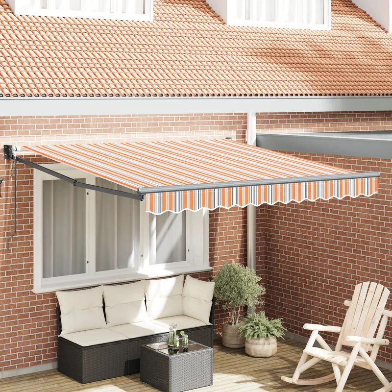 marchiza retractabila automata cu dungi multicolore 350x250 cm