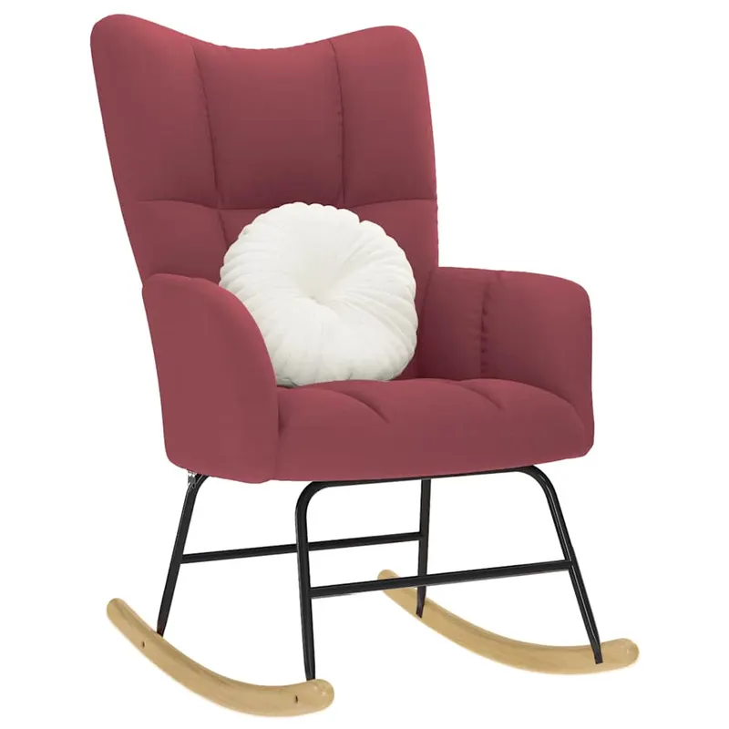 scaun balansoar, rosu vin, material textil