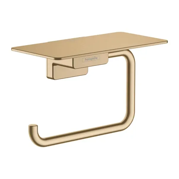 Suport hartie igienica cu raft Hansgrohe AddStoris bronz periat