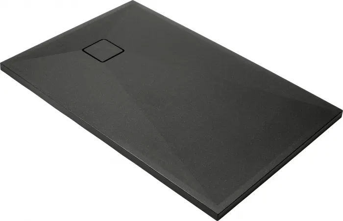 Cadita de dus dreptunghiulara, din granit, slim, negru, 140x90x4.5 cm, Deante Correo
