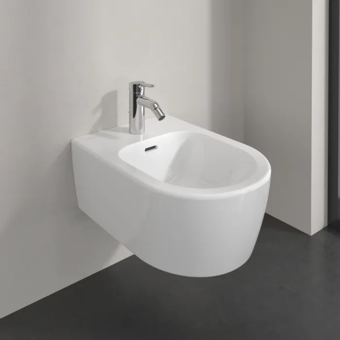 Bideu suspendat 530x370 mm, cu preaplin, alb lucios, Villeroy Boch Skyla