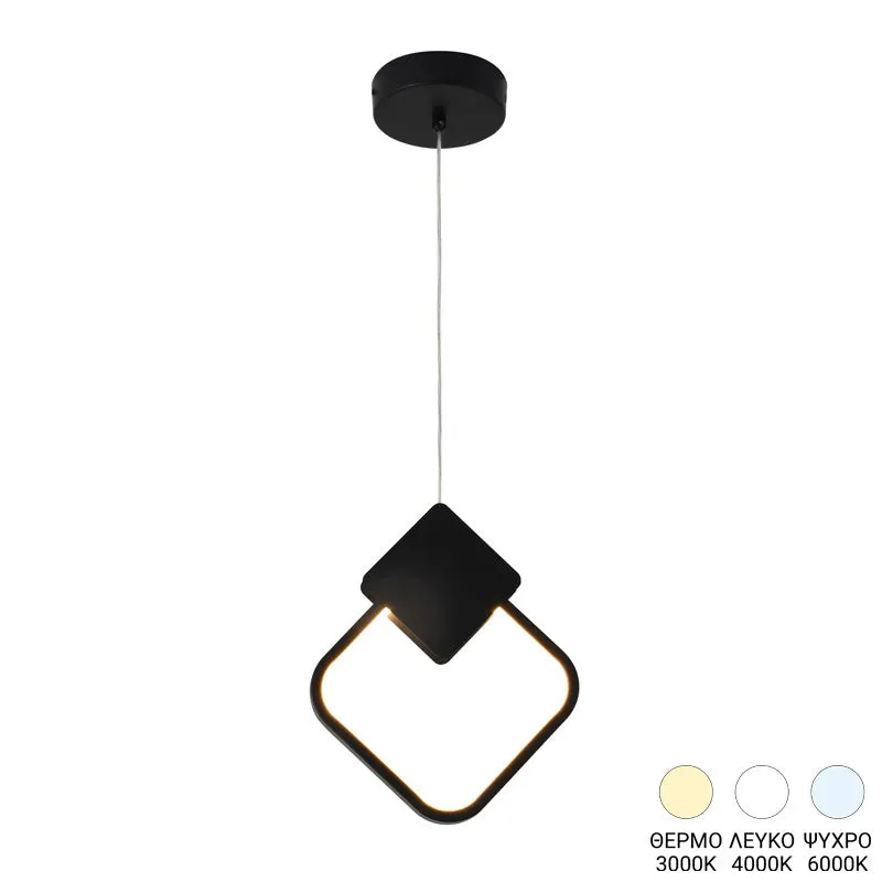 Plafoniera LED cu functie de iluminare Gardio I, metal, Negru, 23x23 cm - Negru