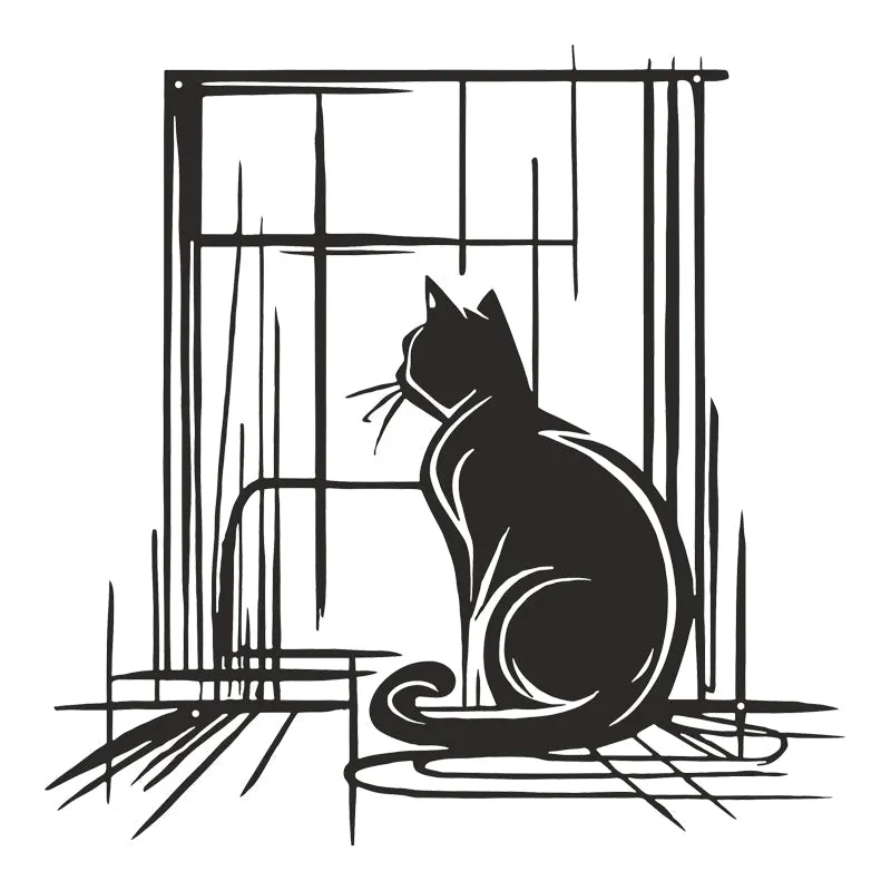 Decorațiune metal Wall deco Caten negru metal, 50x50 cm - Negru