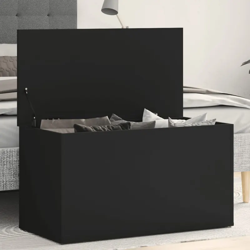 cufar de depozitare, negru, 84x42x46 cm, lemn compozit