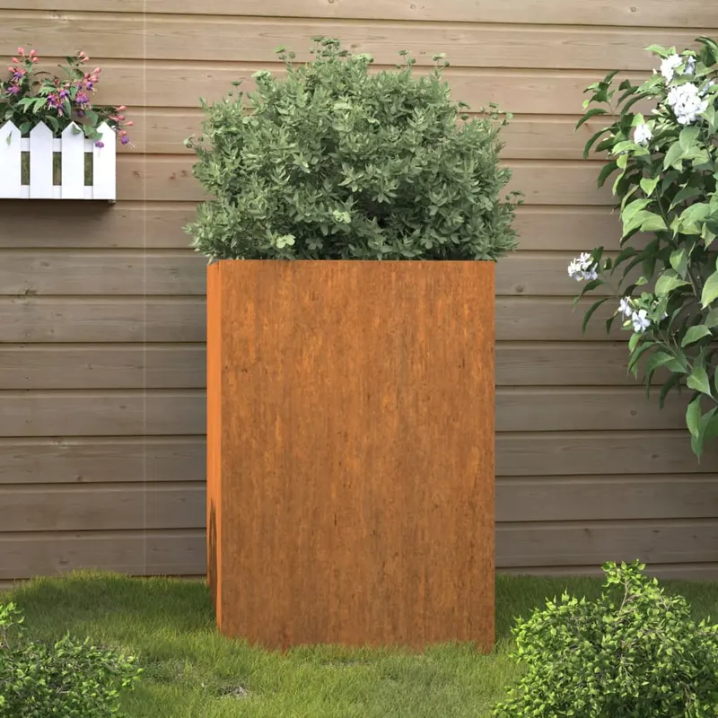 jardiniera, 42x38x75 cm, otel corten
