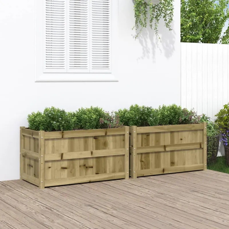 jardiniere de gradina , 2 buc., lemn de pin impregnat
