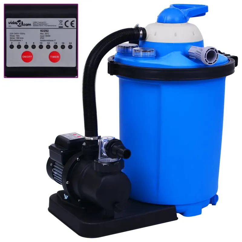 pompa filtru cu nisip, cu temporizator, 550 w 50 l