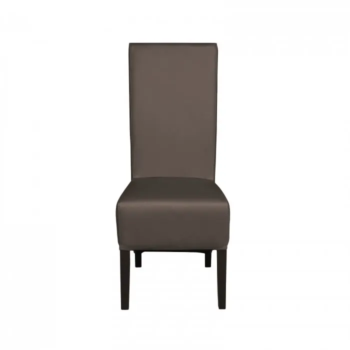 Scaun living VANESSA, picioare lemn wenge, piele ecologica gri elefant, 47x60x110 cm