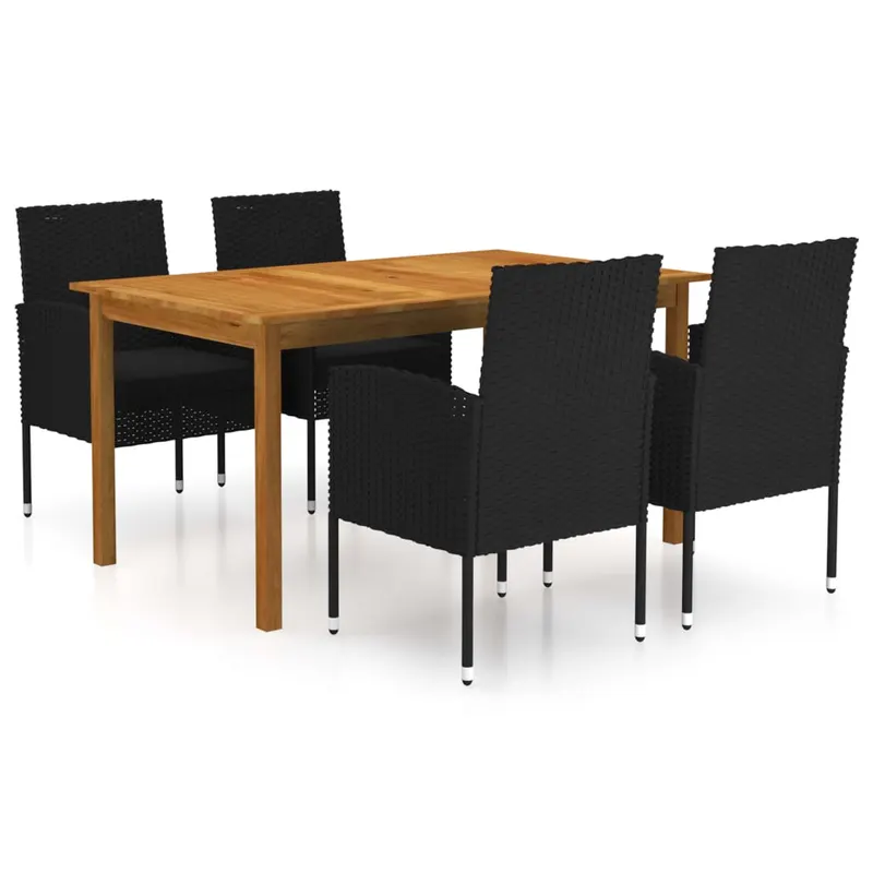 set mobilier de gradina, 5 piese, negru