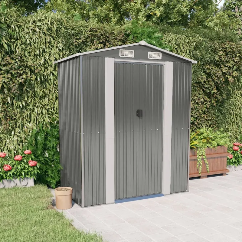sopron de gradina, gri deschis, 192x1021x223 cm otel galvanizat
