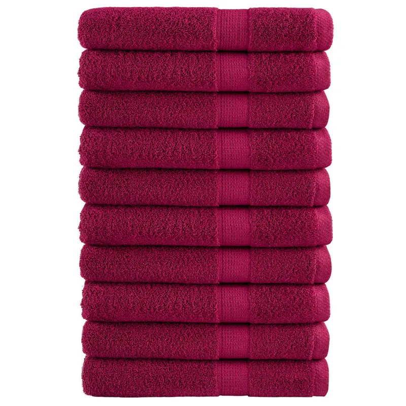 prosoape premium solund 10buc rosu bordo 100x200cm 600gsm