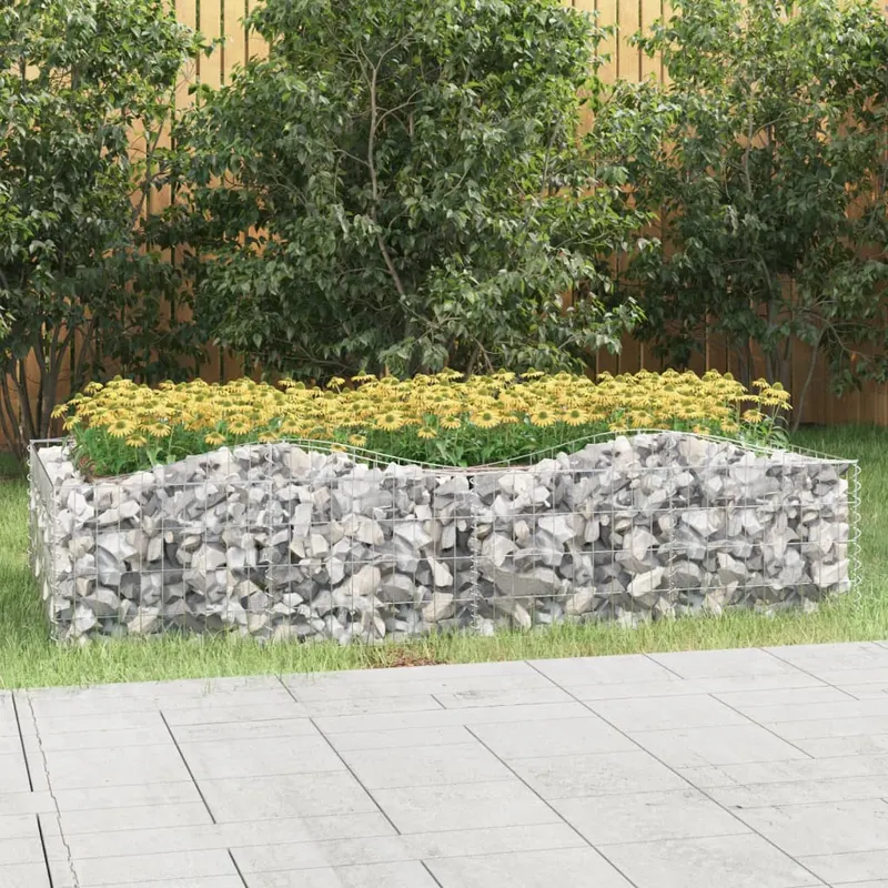 strat inaltat cu gabion arcuit, 200x100x50 cm, fier galvanizat
