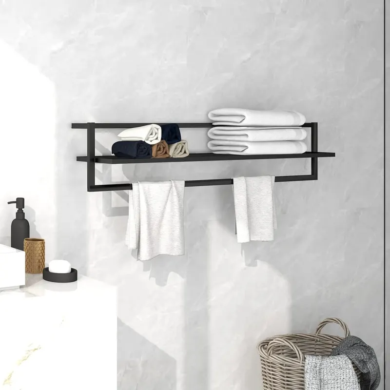suport de prosoape, negru, 95x25x22 cm, fier