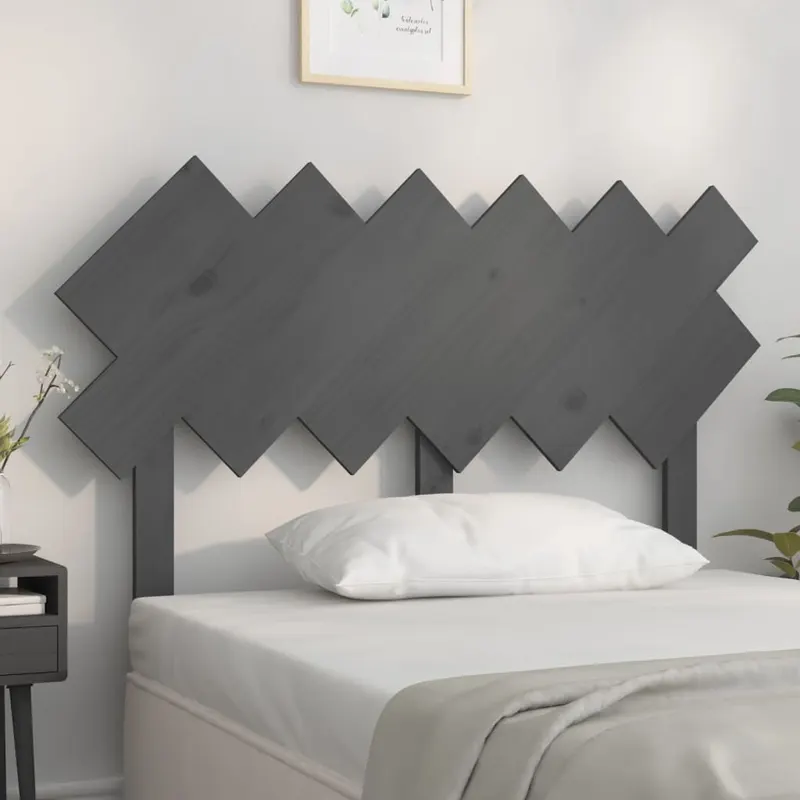 tablie de pat, gri, 122,5x3x80,5 cm, lemn masiv de pin