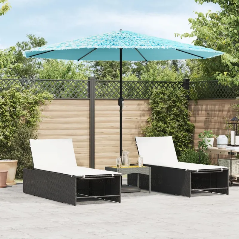 umbrela soare de gradina stalp din otel, albastru 324x324x247cm