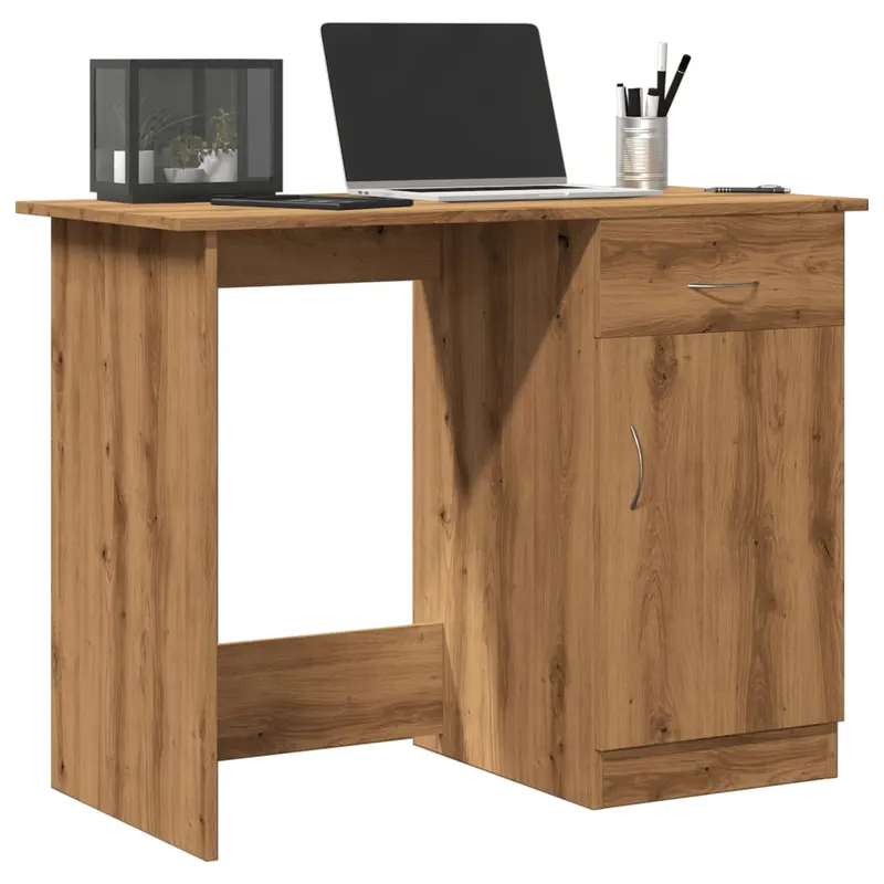 birou, stejar artizanal, 100x50x76 cm, lemn prelucrat