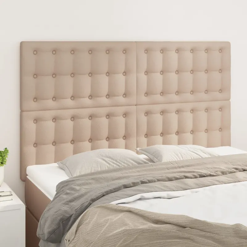 tablii de pat 4 buc. cappuccino 72x5x78/88 cm piele ecologica