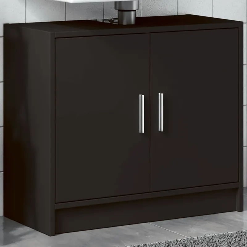 dulap de chiuveta, negru, 63x29x55 cm, lemn prelucrat