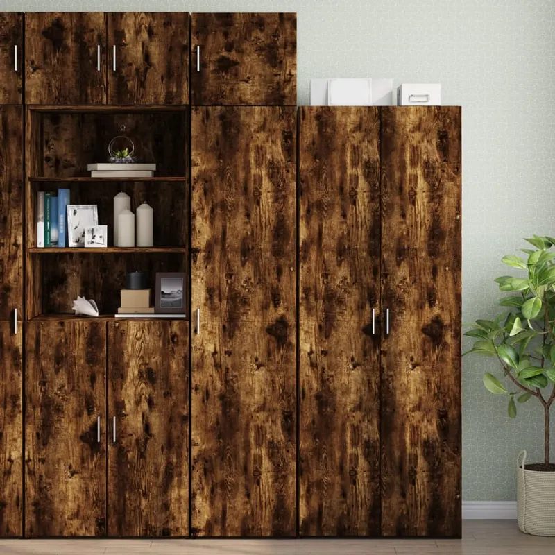 dulap de depozitare slim, stejar fumuriu, 45x42,5x225 cm, lemn