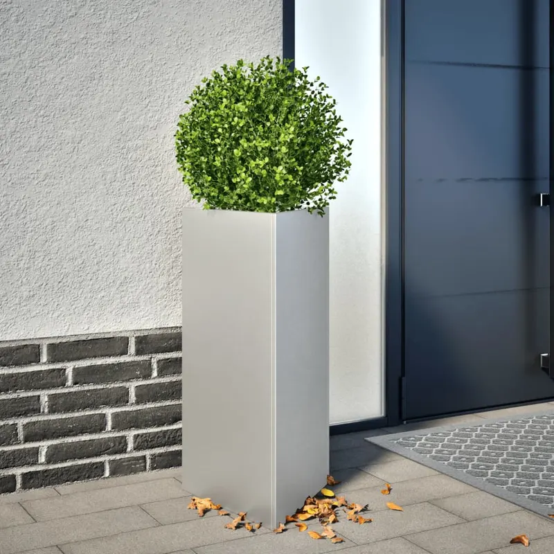 jardiniera gradina 2 buc. 40x34,5x70cm otel galvanizat triunghi