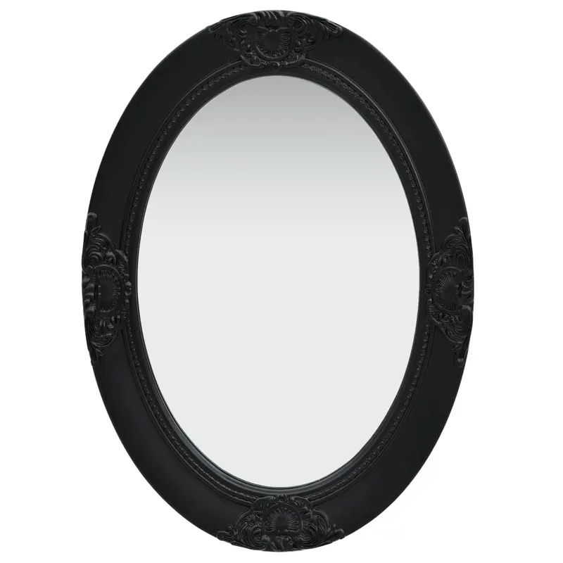 oglinda de perete in stil baroc, negru, 50 x 70 cm