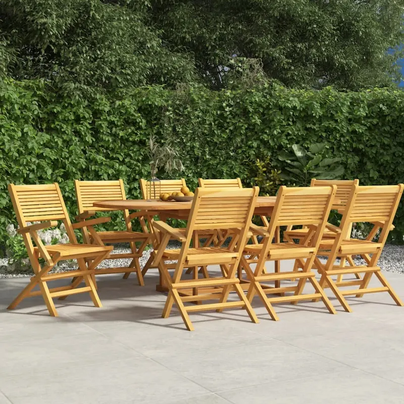 scaune de gradina pliante, 8 buc., 55x62x90 cm, lemn masiv tec