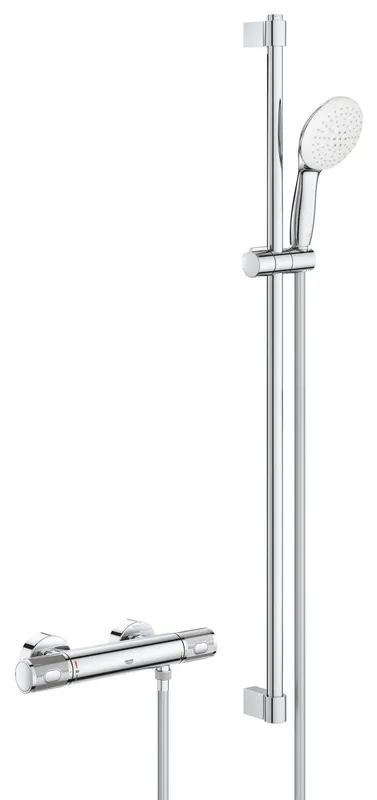 Set baterie dus Grohe 34835001, tip incastrare aparent, tip comanda dubla comanda, set de dus inclus, crom