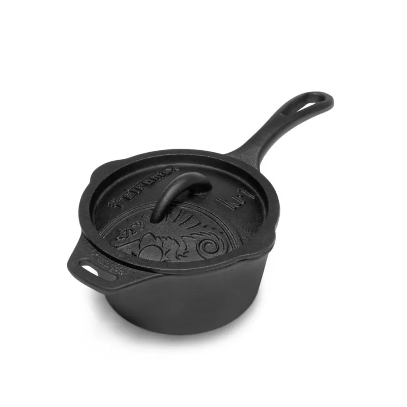 Cratita fonta cu maner si capac 35 cm