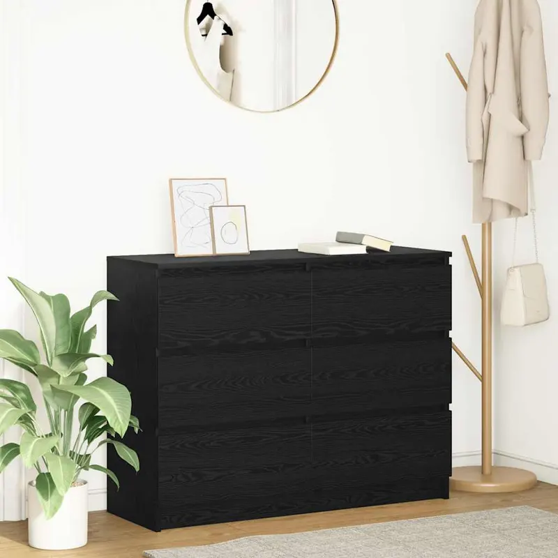 bufeta stejar negru 100x35x76 cm lemn prelucrat