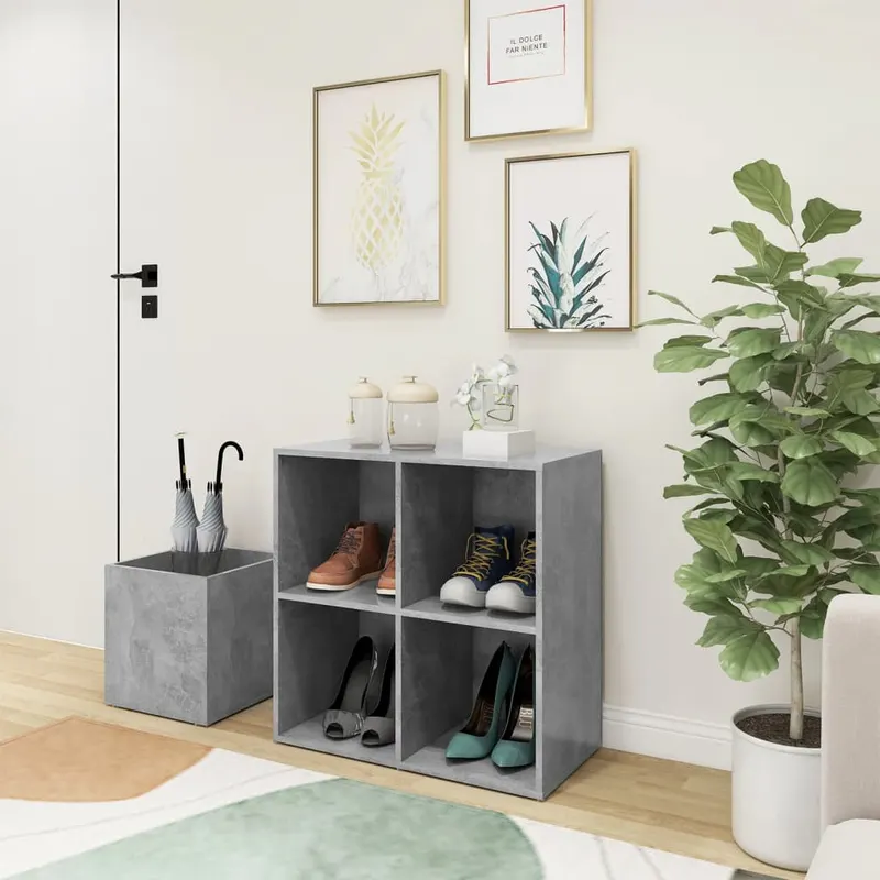 pantofar de hol, gri beton, 105x35,5x70 cm, pal