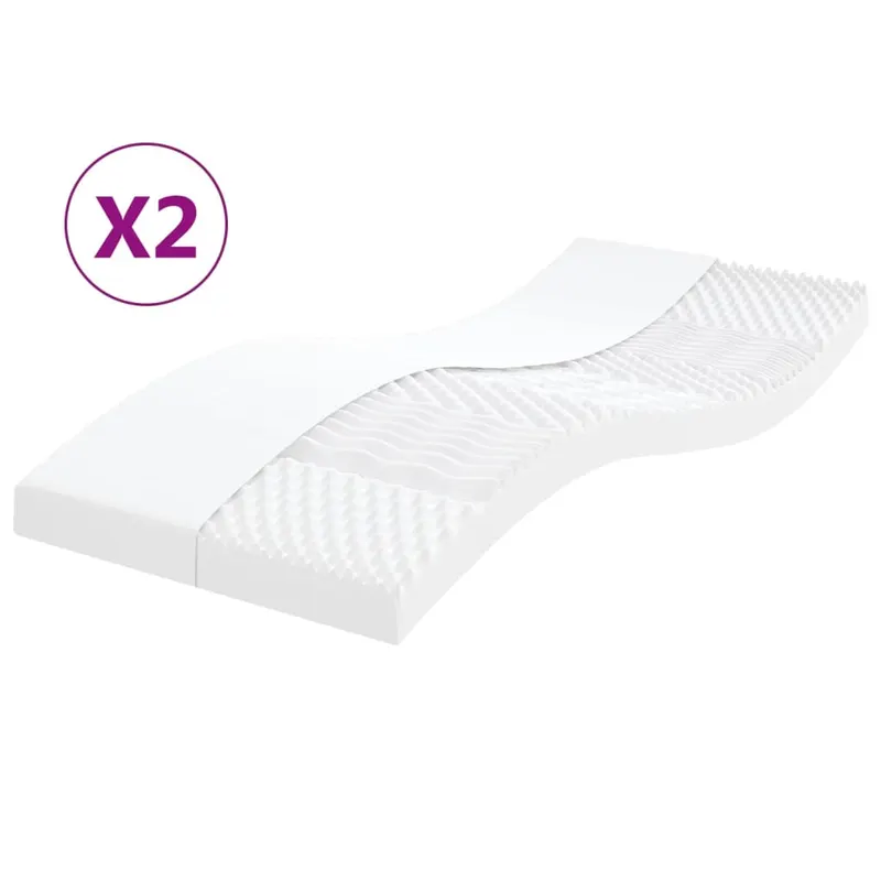 saltele din spuma, 2 buc. alb 90x190 cm, 7 zone duritate 20 ild