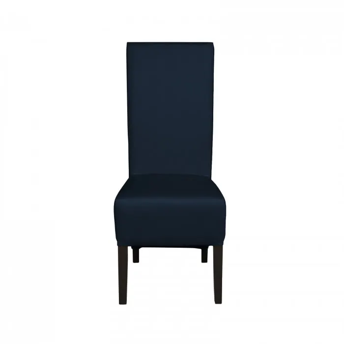 Scaun living VANESSA, picioare lemn wenge, piele ecologica albastru, 47x60x110 cm