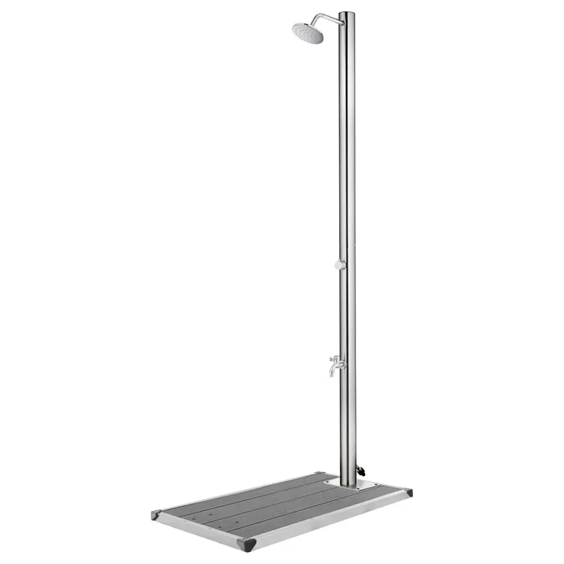dus de gradina cu baza gri, 220 cm, otel inoxidabil
