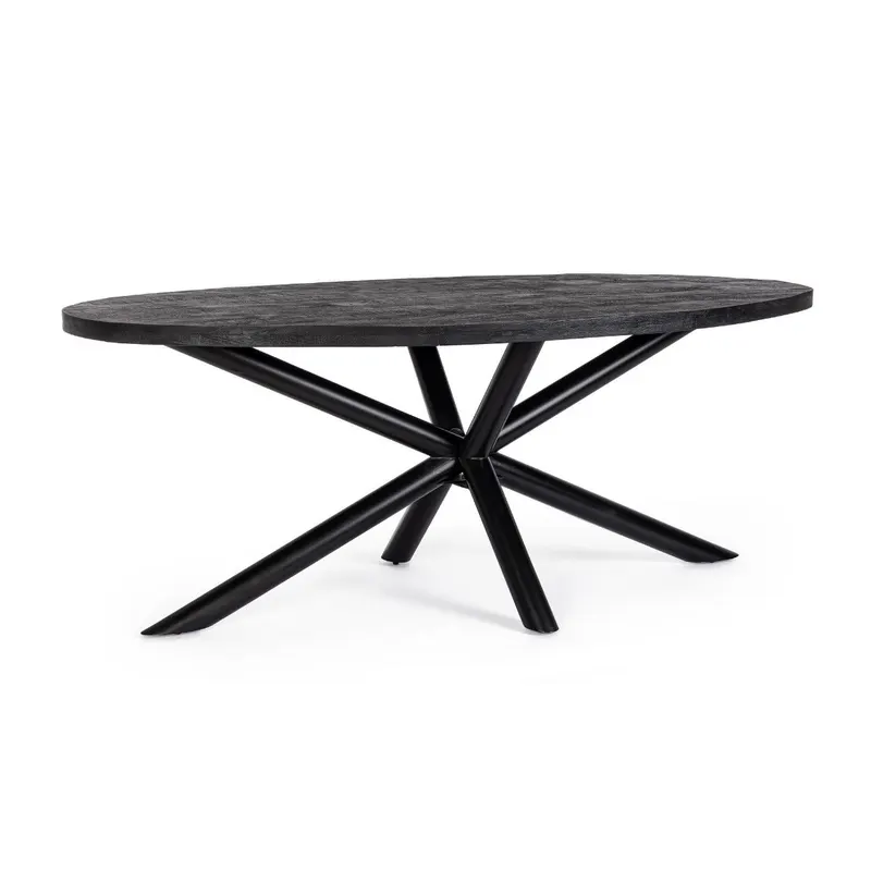 Masa HASTINGS OVAL 200 x 110 CM - Negru / 200x110cm