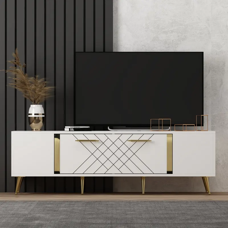 Comoda TV 150 X 48.2 X 35 Detas - White, Gold