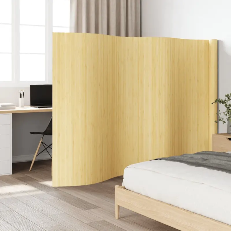 paravan de camera, natural deschis, 165x600, bambus