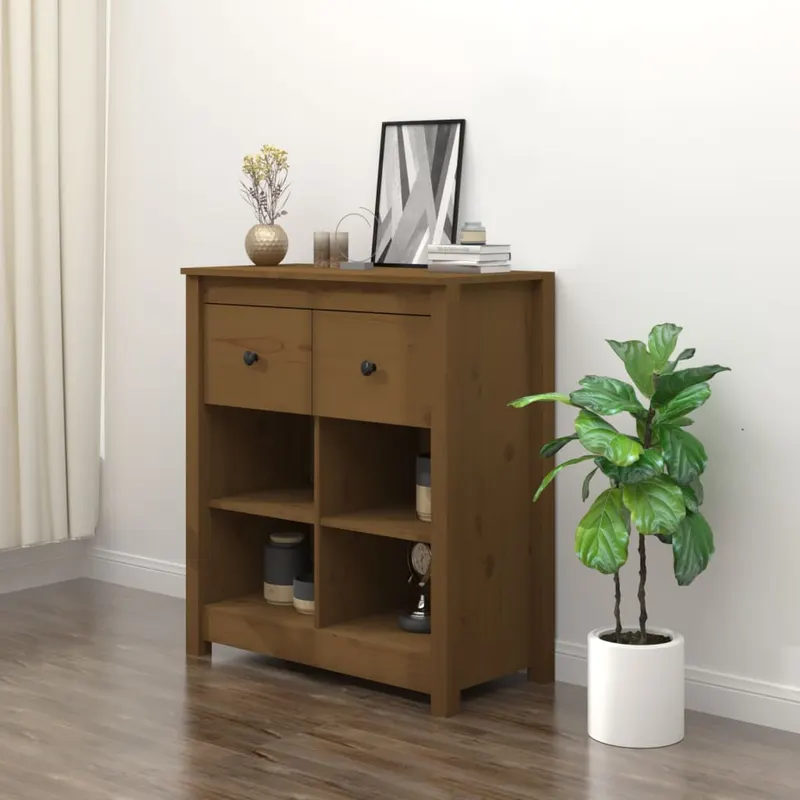 servanta, maro miere, 70x35x80 cm, lemn masiv de pin