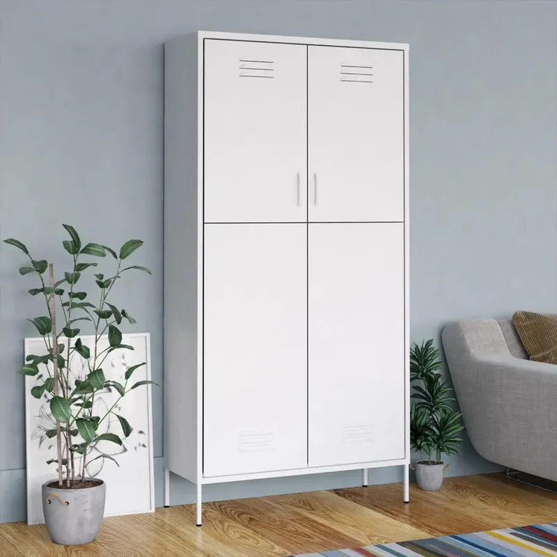 sifonier, alb, 90x50x180 cm otel