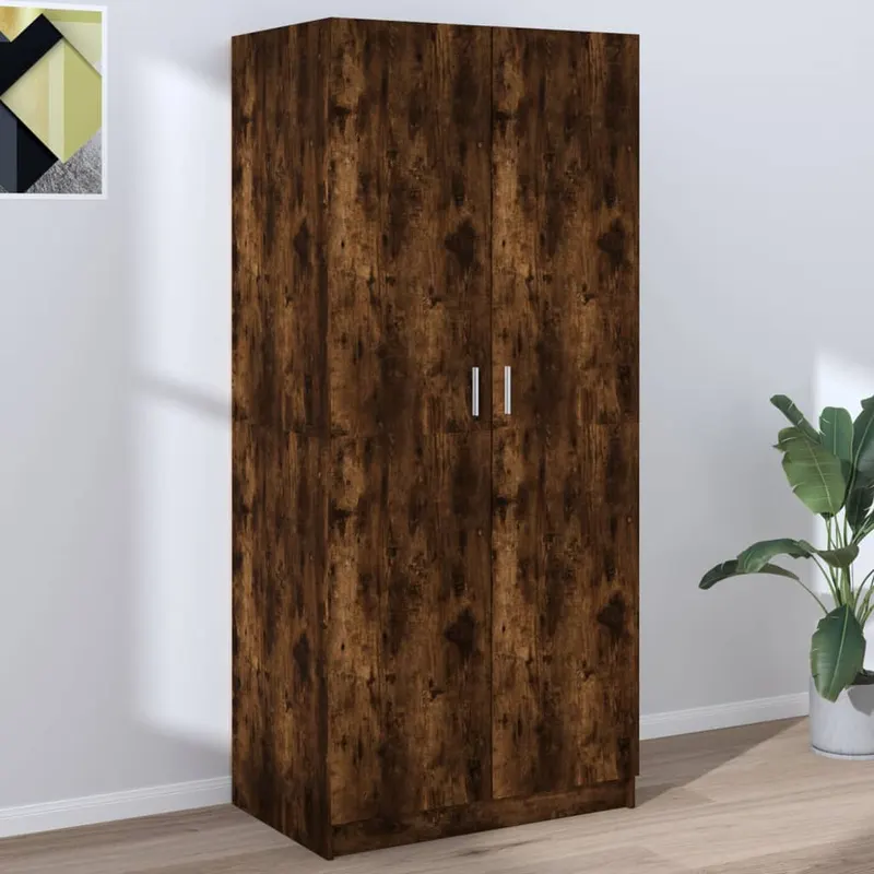 sifonier, stejar fumuriu, 80x52x180 cm, lemn prelucrat