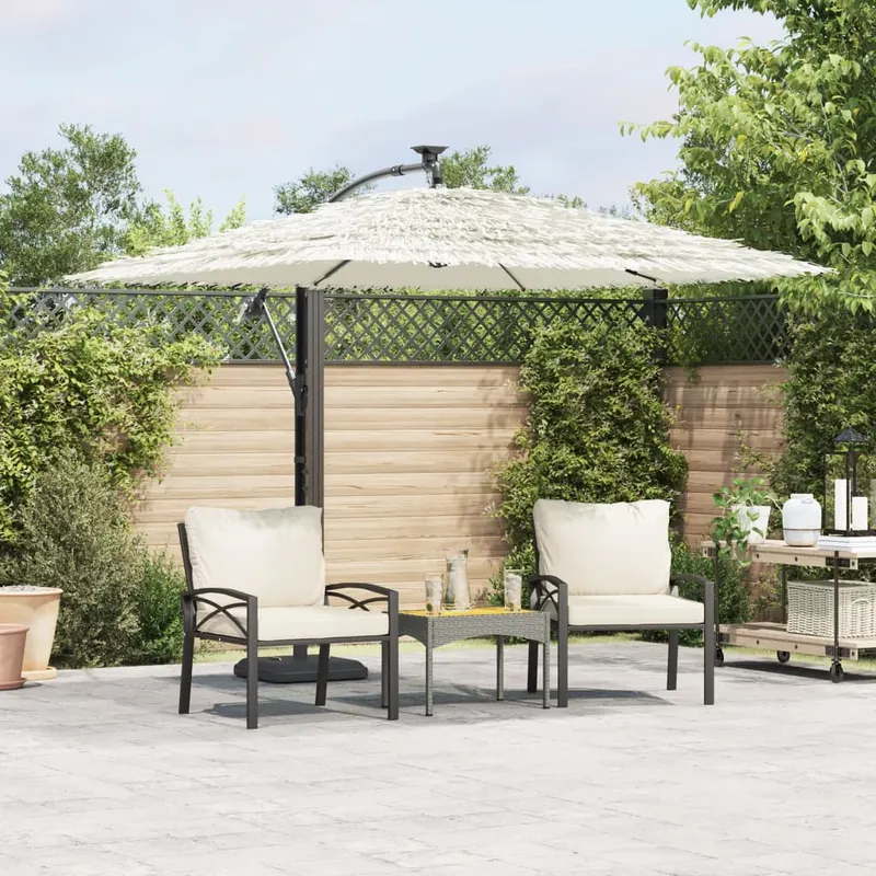 umbrela soare de gradina stalp din otel, alb 246x246x230cm