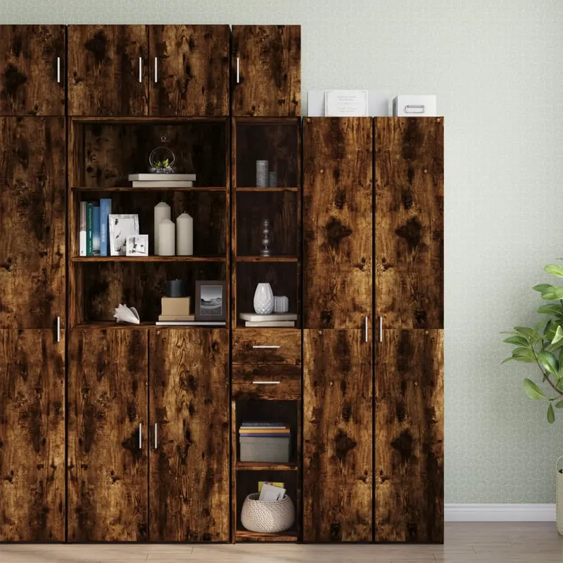 dulap de depozitare slim, stejar fumuriu, 30x42,5x225 cm, lemn