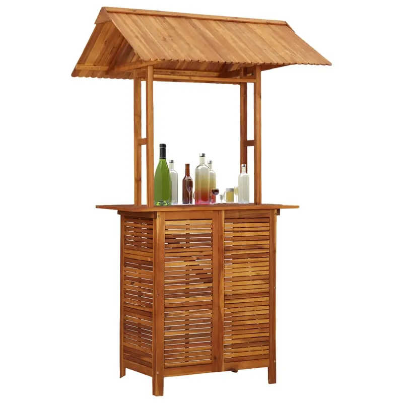 masa de bar exterior cu acoperis, 113x106x217 cm, lemn acacia