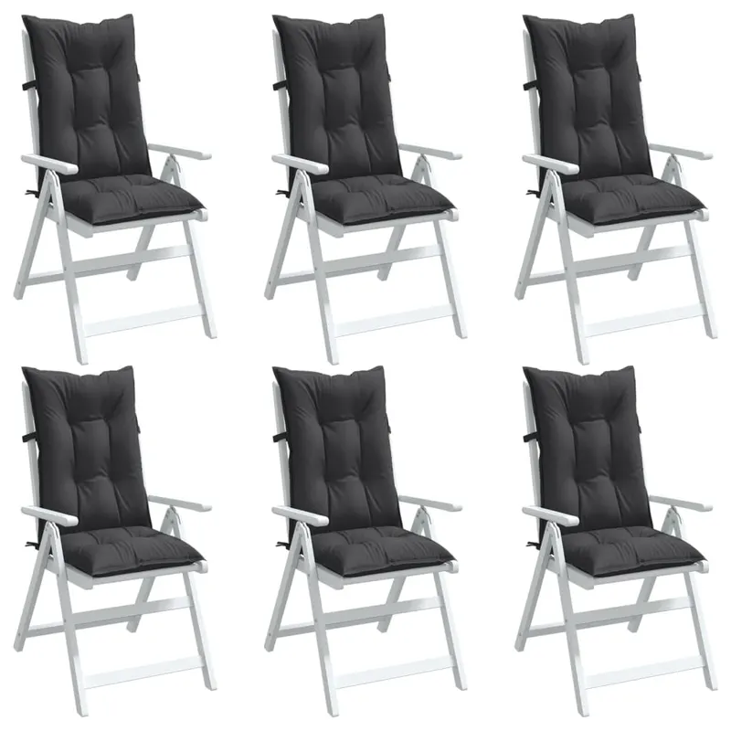 perne scaun cu spatar inalt, 6 buc. antracit 120x50x7 cm textil