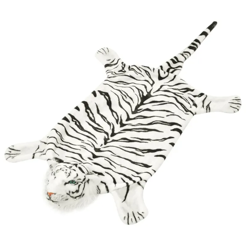covor cu model tigru 144 cm plus alb