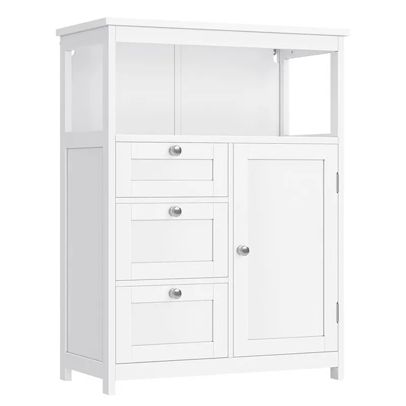 Dulap baie 3 sertare dulap raft reglabil mdf, 60x30x80 cm, depozitare eficienta, alb