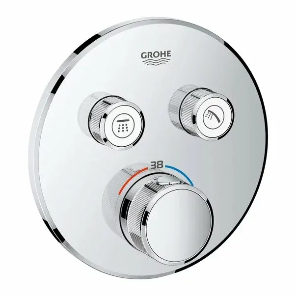 Unitate control Grohe Grohtherm Smartcontrol 29119000, 2 iesiri, termostat, necesita set fixare, crom