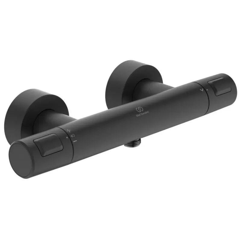 Baterie dus Ideal Standard Ceratherm A7201XG, 1 2 , aparenta, termostat, limitator, mat, negru